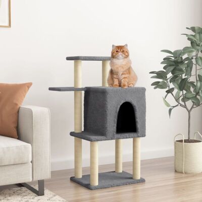 Cat Tree with Sisal Scratching Posts Dark Grey 97 cm Vidaxl Cat Tree with Sisal Scratching Posts Dark Grey 97 cm Vidaxl