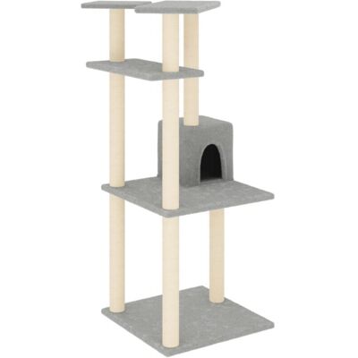 Cat Tree with Sisal Scratching Posts Light Grey 123 cm Vidaxl Cat Tree with Sisal Scratching Posts Light Grey 123 cm Vidaxl