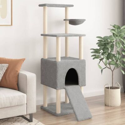 Vidaxl - Cat Tree with Sisal Scratching Posts Light Grey 153 cm Vidaxl - Cat Tree with Sisal Scratching Posts Light Grey 153 cm