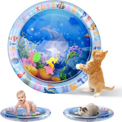COOCHEER Cat Water Mat, Premium Thick Sensory Water Mat, Inflatable Cat Mat, Sensory Water Mat, Summer Interactive Mat for Cats, Dogs, and Babies (Dolphins) COOCHEER Cat Water Mat, Premium Thick Sensory Water Mat, Inflatable Cat Mat, Sensory Water Mat, Summer Interactive Mat for Cats, Dogs, and Babies (Dolphins)