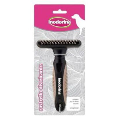 Detangling rake for dogs - Inodorina - Rounded tip teeth - For medium and long hair - Daily use Detangling rake for dogs - Inodorina - Rounded tip teeth - For medium and long hair - Daily use