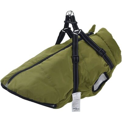 Dog Coat with Harness Waterproof Reflective Army Green 5XL vidaXL Dog Coat with Harness Waterproof Reflective Army Green 5XL vidaXL