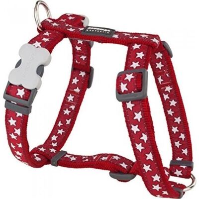 Dog Harness - Red Dingo - Red - White Stars - 37 to 61 cm - 20 mm Dog Harness - Red Dingo - Red - White Stars - 37 to 61 cm - 20 mm