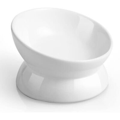 TEHTUY Elevated cat food bowl, 5 oz (approx. 141.7 g) tilting water bowl, anti-vomiting tray and pet spine protector for small dogs TEHTUY Elevated cat food bowl, 5 oz (approx. 141.7 g) tilting water bowl, anti-vomiting tray and pet spine protector for small dogs