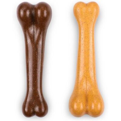 WOIYIC Indestructible Dog Toy, Dog Chew Bone, Light Beef and Bacon Flavor Dog Toys for Large and Medium Dogs, Dental Care and Teeth Cleaning, 2-Pack, Yellow WOIYIC Indestructible Dog Toy, Dog Chew Bone, Light Beef and Bacon Flavor Dog Toys for Large and Medium Dogs, Dental Care and Teeth Cleaning, 2-Pack, Yellow