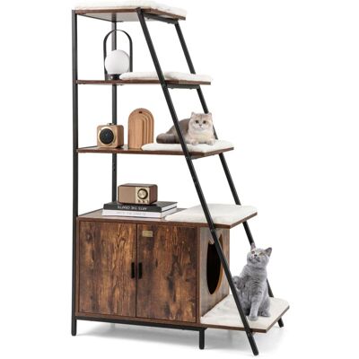 Costway - Large Cat Litter Box Enclosure Hidden Cat Washroom with Storage Costway - Large Cat Litter Box Enclosure Hidden Cat Washroom with Storage