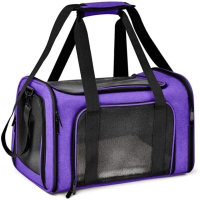 Large purple pet carrier bag, 45cm x 30cm x 30cm, 1 foldable carrier bag for cats and dogs Large purple pet carrier bag, 45cm x 30cm x 30cm, 1 foldable carrier bag for cats and dogs