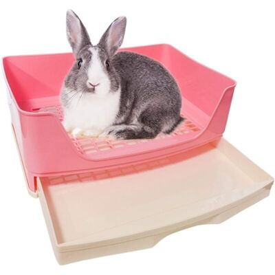 GROOFOO Large Rabbit Litter Box Trainer, Potty Corner Toilet with Drawer Bigger Pet Pan for Adult Hamster, Guinea Pig, Ferret, Galesaur, Bunny and Other GROOFOO Large Rabbit Litter Box Trainer, Potty Corner Toilet with Drawer Bigger Pet Pan for Adult Hamster, Guinea Pig, Ferret, Galesaur, Bunny and Other