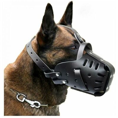 Odipie - Leather Pet Mask, Medium and Large Dogs, German Shepherd, Doberman, Pinscher, Anti-Bite Mask, Dog Training (l) Odipie - Leather Pet Mask, Medium and Large Dogs, German Shepherd, Doberman, Pinscher, Anti-Bite Mask, Dog Training (l)