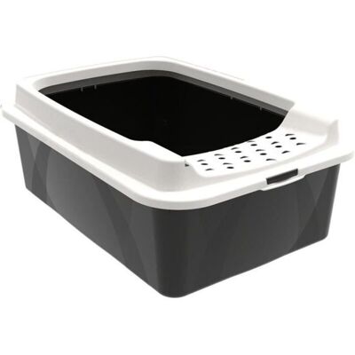 Litter Box with Edges - ROTHO MYPET - BONNIE - 57.2 x 39.3 x 20.9 cm - Black Litter Box with Edges - ROTHO MYPET - BONNIE - 57.2 x 39.3 x 20.9 cm - Black