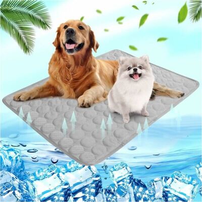 Cyslmuk - L(70x55cm) Cooling Mat for Dogs and Cats - Summer Self-Cooling - Washable - Waterproof Cooling Cushion - Non-Slip - Comfortable - Grey Cyslmuk - L(70x55cm) Cooling Mat for Dogs and Cats - Summer Self-Cooling - Washable - Waterproof Cooling Cushion - Non-Slip - Comfortable - Grey
