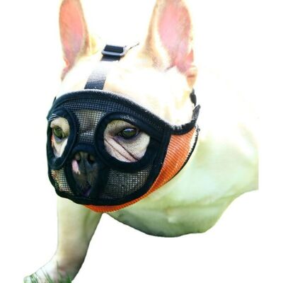 SNQ Mesh Dog Muzzle, Short Dog Muzzle, Adjustable Breathable Mesh Dog Muzzle, Bulldog Muzzle to Prevent Biting, Chewing and Barking, Dog Mask, Orange, SNQ Mesh Dog Muzzle, Short Dog Muzzle, Adjustable Breathable Mesh Dog Muzzle, Bulldog Muzzle to Prevent Biting, Chewing and Barking, Dog Mask, Orange,