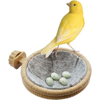 GROOFOO Multi functional detachable Bird Nest Canary Finch Parrot Nest with Felt(4.5 inches) GROOFOO Multi functional detachable Bird Nest Canary Finch Parrot Nest with Felt(4.5 inches)