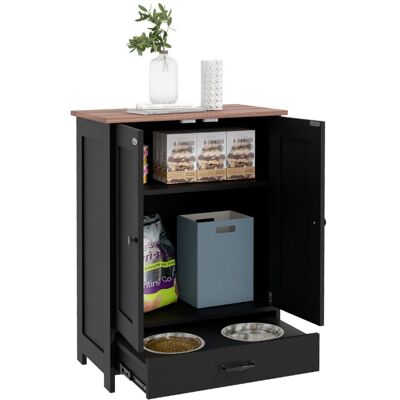 PawHut Dog Feeding Station with Storage, Pet Feeding Station with Dog Bowls PawHut Dog Feeding Station with Storage, Pet Feeding Station with Dog Bowls