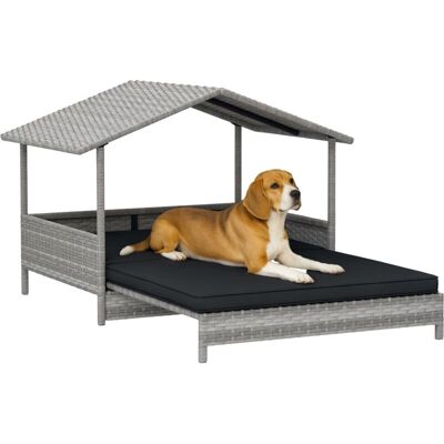 PawHut - Extendable Rattan Dog House PawHut - Extendable Rattan Dog House