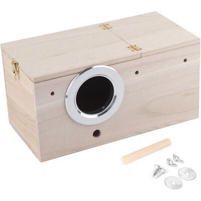 STUNACY Wooden Durable Birds Nest Box Cockatiels Bird Breeding Box House Decoration STUNACY Wooden Durable Birds Nest Box Cockatiels Bird Breeding Box House Decoration