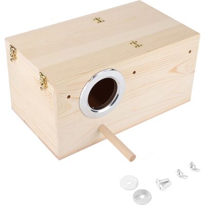 STUNACY Wooden Durable Birds Nest Box Cockatiels Bird Breeding Box House Decoration STUNACY Wooden Durable Birds Nest Box Cockatiels Bird Breeding Box House Decoration
