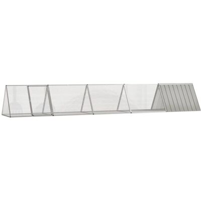vidaXL Grey Galvanized Steel Rabbit Cage 504.5x80.5x71 cm vidaXL Grey Galvanized Steel Rabbit Cage 504.5x80.5x71 cm
