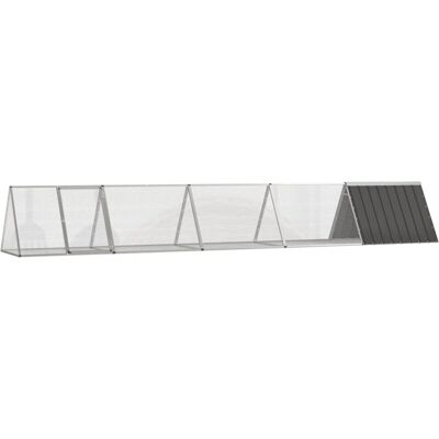 vidaXL Rabbit Cage - Galvanized Steel, 504.5x80.5x71 cm vidaXL Rabbit Cage - Galvanized Steel, 504.5x80.5x71 cm