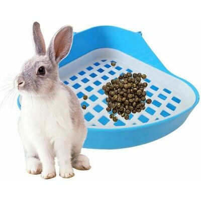 Dewdat - Rabbit Toilet Litter Tray, Small Animal Corner Toilet Potty, Pet Litter Corner Trays for Rabbit, Hamster (Pink) Dewdat - Rabbit Toilet Litter Tray, Small Animal Corner Toilet Potty, Pet Litter Corner Trays for Rabbit, Hamster (Pink)
