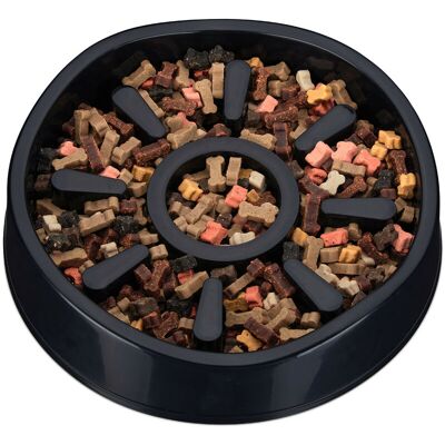 Relaxdays Foraging Feeding Bowl for Slow Eating, Cats & Dogs, Bloat Stop Dish, Dishwasher-Safe, Black Relaxdays Foraging Feeding Bowl for Slow Eating, Cats & Dogs, Bloat Stop Dish, Dishwasher-Safe, Black