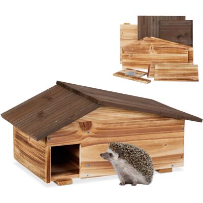 Relaxdays Pine Wood Hedgehog House - 2 Chambers - Weatherproof Shelter - 24x46x33.5cm - Brown Relaxdays Pine Wood Hedgehog House - 2 Chambers - Weatherproof Shelter - 24x46x33.5cm - Brown