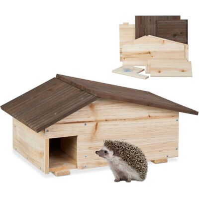 Relaxdays Wooden Hedgehog House - 2 Chambers - Garden Shelter Relaxdays Wooden Hedgehog House - 2 Chambers - Garden Shelter