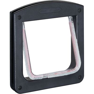 Relaxdays - Pet Door, 4-Way Flap for Cats & Small Dogs, Magnetic, Lockable, h x d 22x20 cm, Black Relaxdays - Pet Door, 4-Way Flap for Cats & Small Dogs, Magnetic, Lockable, h x d 22x20 cm, Black