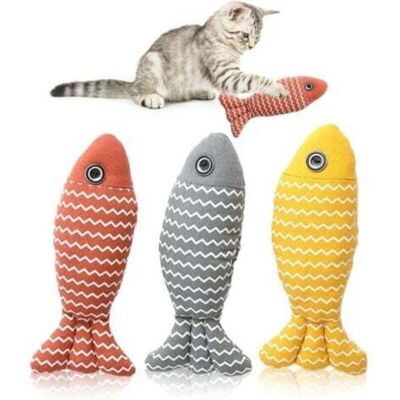 Set of 3 catnip toys: cat toy, fish with catnip, bite-resistant, interactive cat toy, washable plush toy Set of 3 catnip toys: cat toy, fish with catnip, bite-resistant, interactive cat toy, washable plush toy