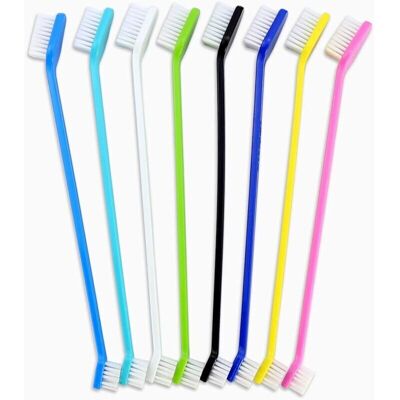 TEHTUY Set of 8 pet toothbrushes - Double-headed, practical for cleaning teeth and oral hygiene, suitable for small and large dogs and cats, 8 colors TEHTUY Set of 8 pet toothbrushes - Double-headed, practical for cleaning teeth and oral hygiene, suitable for small and large dogs and cats, 8 colors