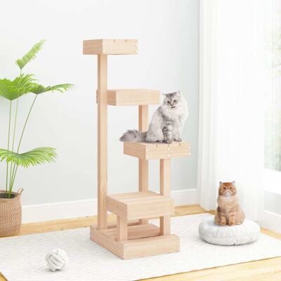 Cat Tree 45.5x49x103 cm Solid Wood Pine vidaXL Cat Tree 45.5x49x103 cm Solid Wood Pine vidaXL