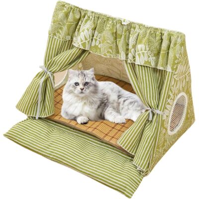 Groofoo - Tente pour animal de compagnie, lit d'intérieur avec tapis rafraîchissant amovible, cabane confortable pour la maison, l'appartement, les Groofoo - Tente pour animal de compagnie, lit d'intérieur avec tapis rafraîchissant amovible, cabane confortable pour la maison, l'appartement, les