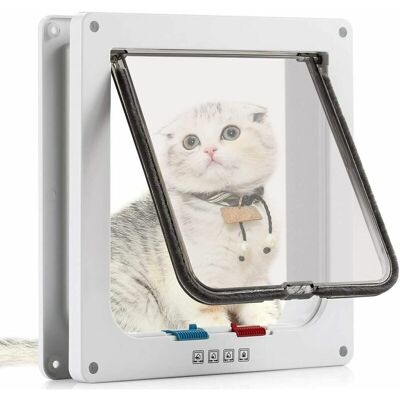 Odipie - Cat Flap with Magnetic 4-Way, Pet Door for Cats and Small Dogs, Cat Door with Tunnel (M-19.7 x 19 x 5.5 cm, White) Odipie - Cat Flap with Magnetic 4-Way, Pet Door for Cats and Small Dogs, Cat Door with Tunnel (M-19.7 x 19 x 5.5 cm, White)