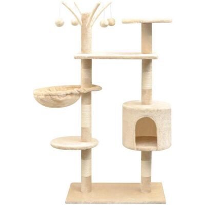 vidaXL Cat Tree with Sisal Scratching Posts 125 cm Beige - Cat Tree vidaXL Cat Tree with Sisal Scratching Posts 125 cm Beige - Cat Tree