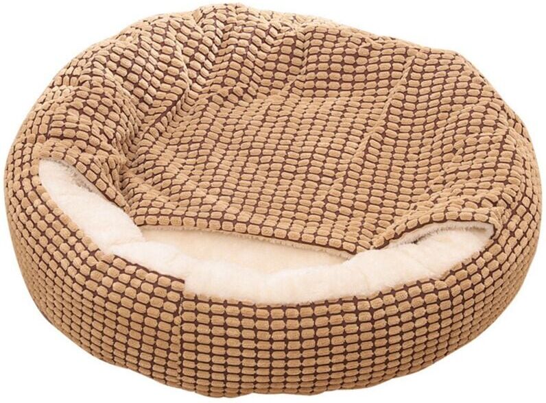 Tlily - 19.6 Inch Small Dog Bed Cat Bed with Hooded Blanket Orthopedic Puppy Pet Bed Dog Burrow Cat Cave - Anti-Slip Bottom