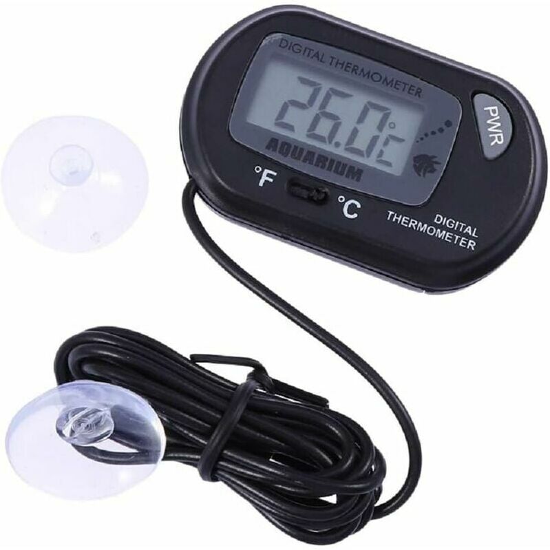 TRIMEC 2 Pcs Numérique lcd Thermomètre pour Aquarium Fish Tank Vivarium Reptile Terrarium (Noir)