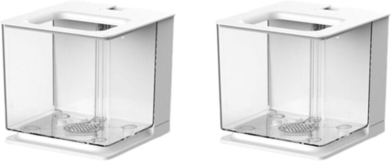 Tlily - 2X Fish Tank Aquarium Fish Tank Easy to Change the Water Acrylic Plastic Self-Cleaning Small Fish Tank(White)