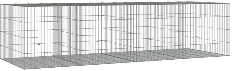 4-Panel Rabbit Cage 217x79x54 cm Galvanised Iron Vidaxl