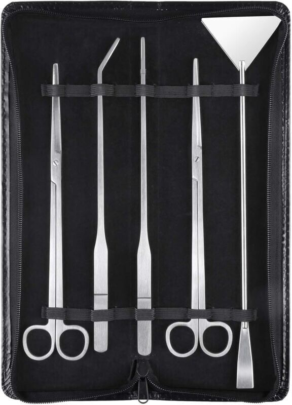AIPERQ 5 in 1 Aquascaping Aquarium Kit Stainless Steel Fish Tank Aquatic Plant Tools Tweezers Scissors Spatula
