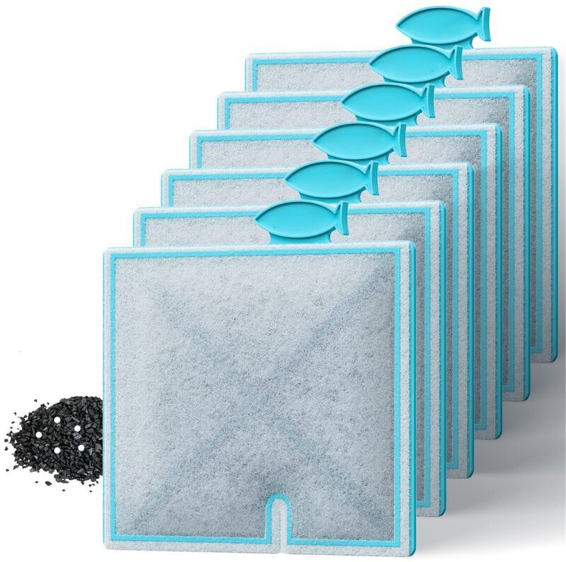 TLILY 6Pcs Suitable for Aqueon Fish Tank Aquarium Filter Replacement Activated Carbon Filter Elements(M)