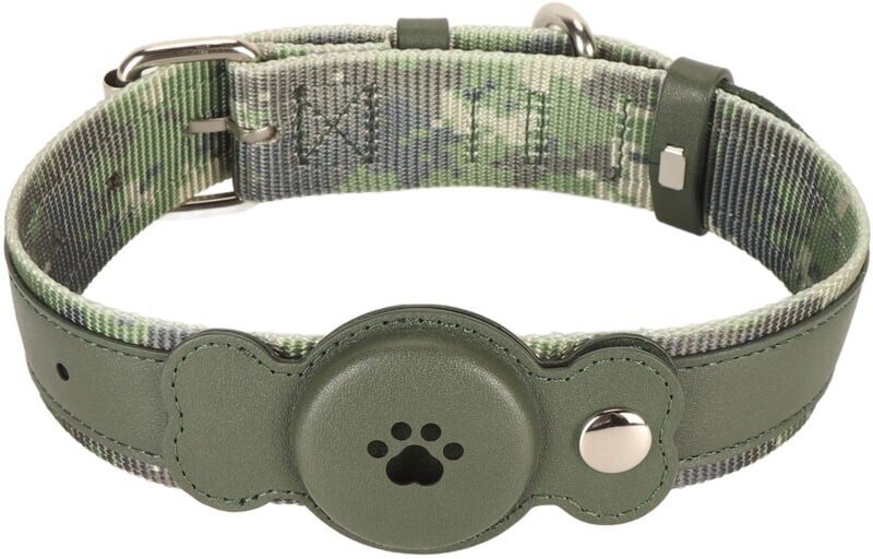 Groofoo - Adjustable Dog Collar Waterproof Lightweight Durable Comfortable Stylish Dog Leather Collar for Pet Dogs Cats od Green