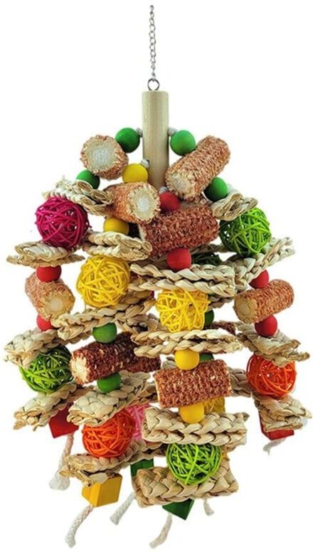 TLILY Bird Toys, Parrot Toys Exciting Chewing Fun for Parakeets, Cockatiels, Medium-Sized Corn Cob Exercise the Beak