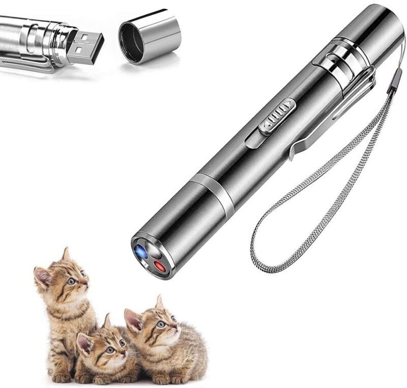 Linghhang - Cat Pointer Interactive Toy 7 in 1 Fun Multi-Model Cat Play led Flashlight with usb Rechargeable