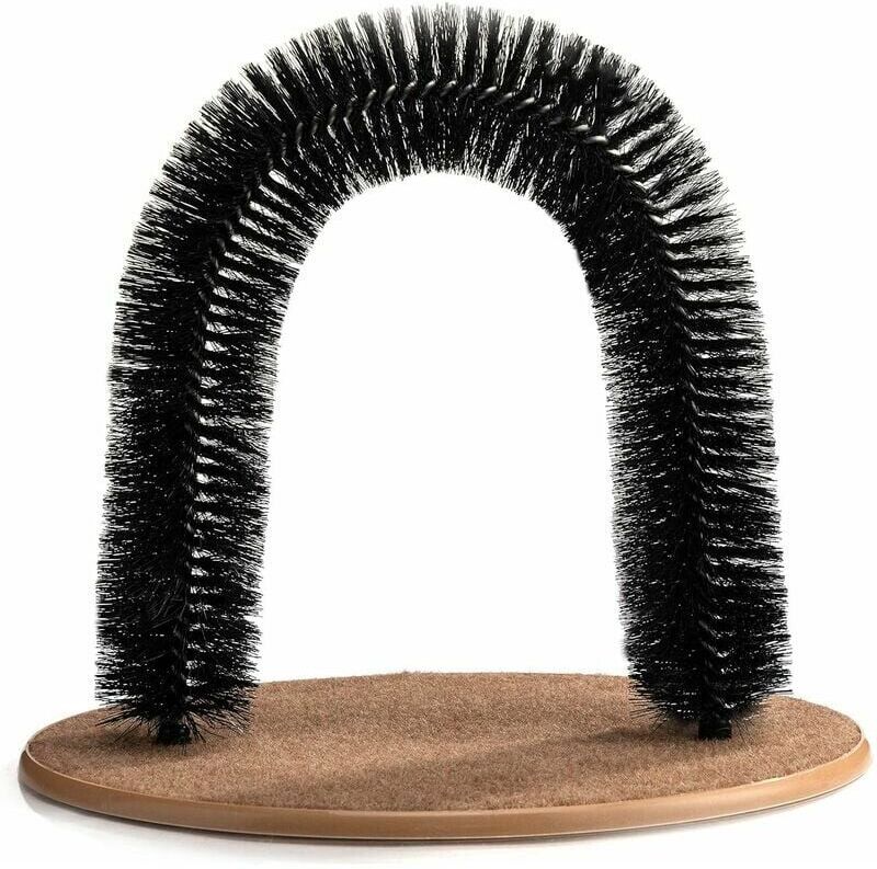 Hoopzi - Cat Arch Self Grooming and Massaging Brush Toy, Pet Scratcher Pads Hair Cleaner