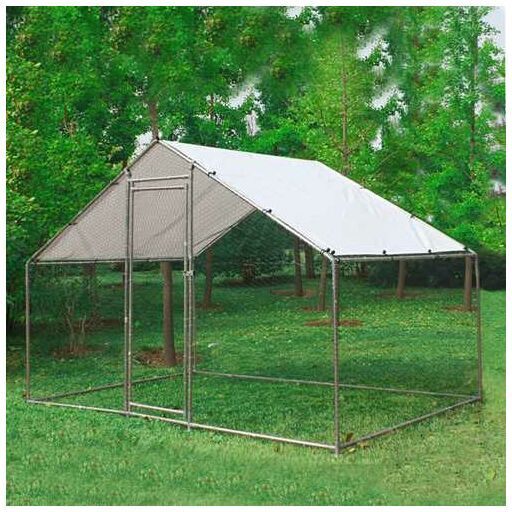 KMS - FoxHunter Chicken Pet Run Cage Walk In Coop Kennel Rabbit Dog Puppy Poultry Hen Animal Hutch House Enclosure Playpen Outdoor Shade Running
