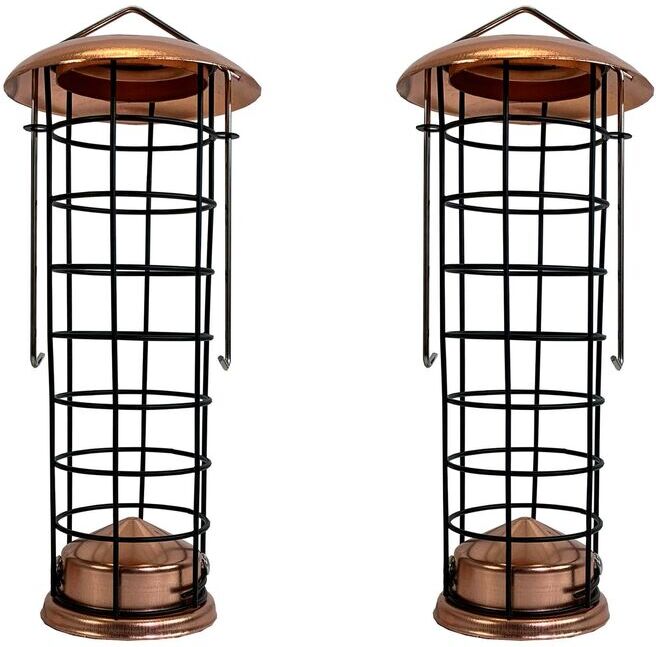 Selections - Copper Style Hanging Bird Suet Fat Ball Feeder (Set of 2)