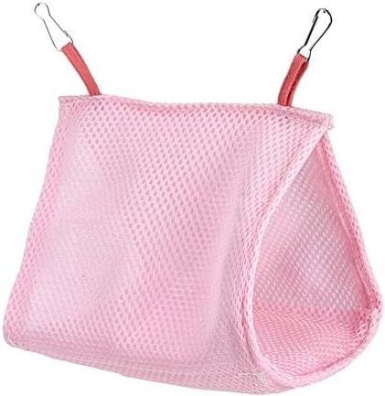 17x11x16cm Pink Hanging Hammock for Pet Birds, Parakeet Budgie Parakeet Cage Hanging Bed Tent Nest Mesh Breathable - Csparkv