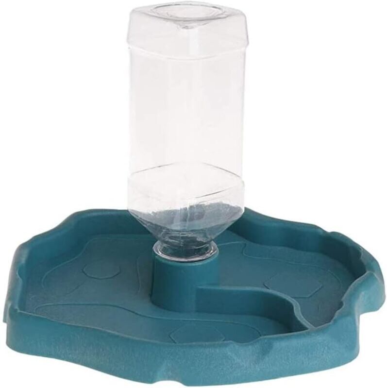 Csparkv - Automatic Reptile Feeder, Reptile Food and Water Dish Bowl, 2 in 1 Turtle Tortoise Water Dispenser, Reptile Water Dish with Bottle for