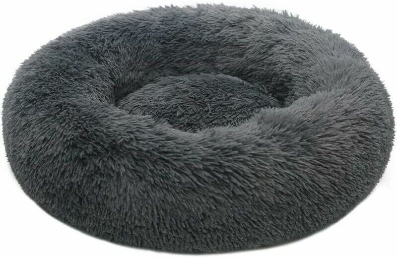 Dewdat - Dog Bed 40CM Cat Bed Washable Dog Bed Non-Slip Round Plush Pet Bed Round Cushion for Cat Dog (Light Gray)