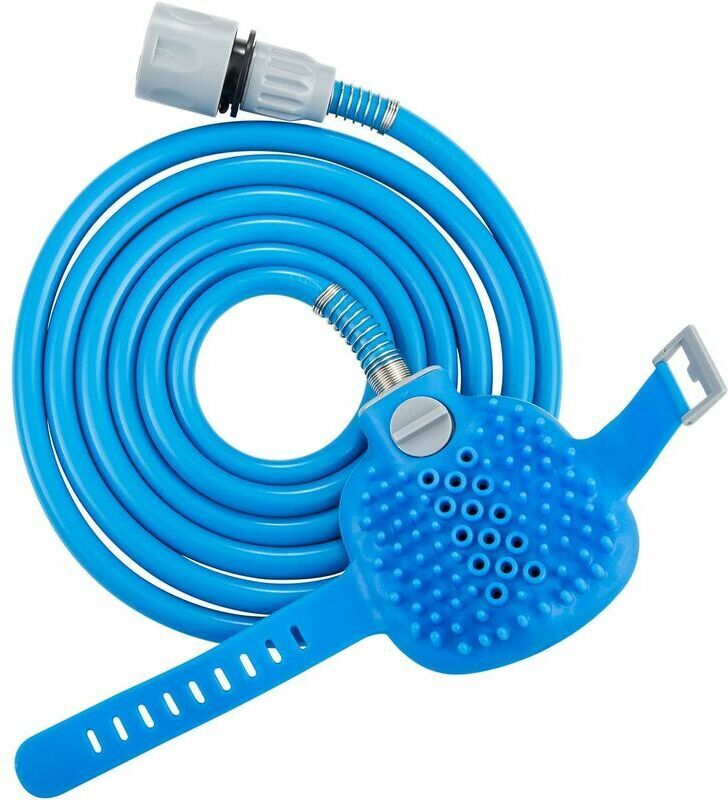 HOOPZI Dog Shower Sprayer, Pet Brush Tool for Bathing Grooming Massage, Adjustable Hand Held Brush and Wipes 2 in 1, for Large Medium Small Dogs Cats